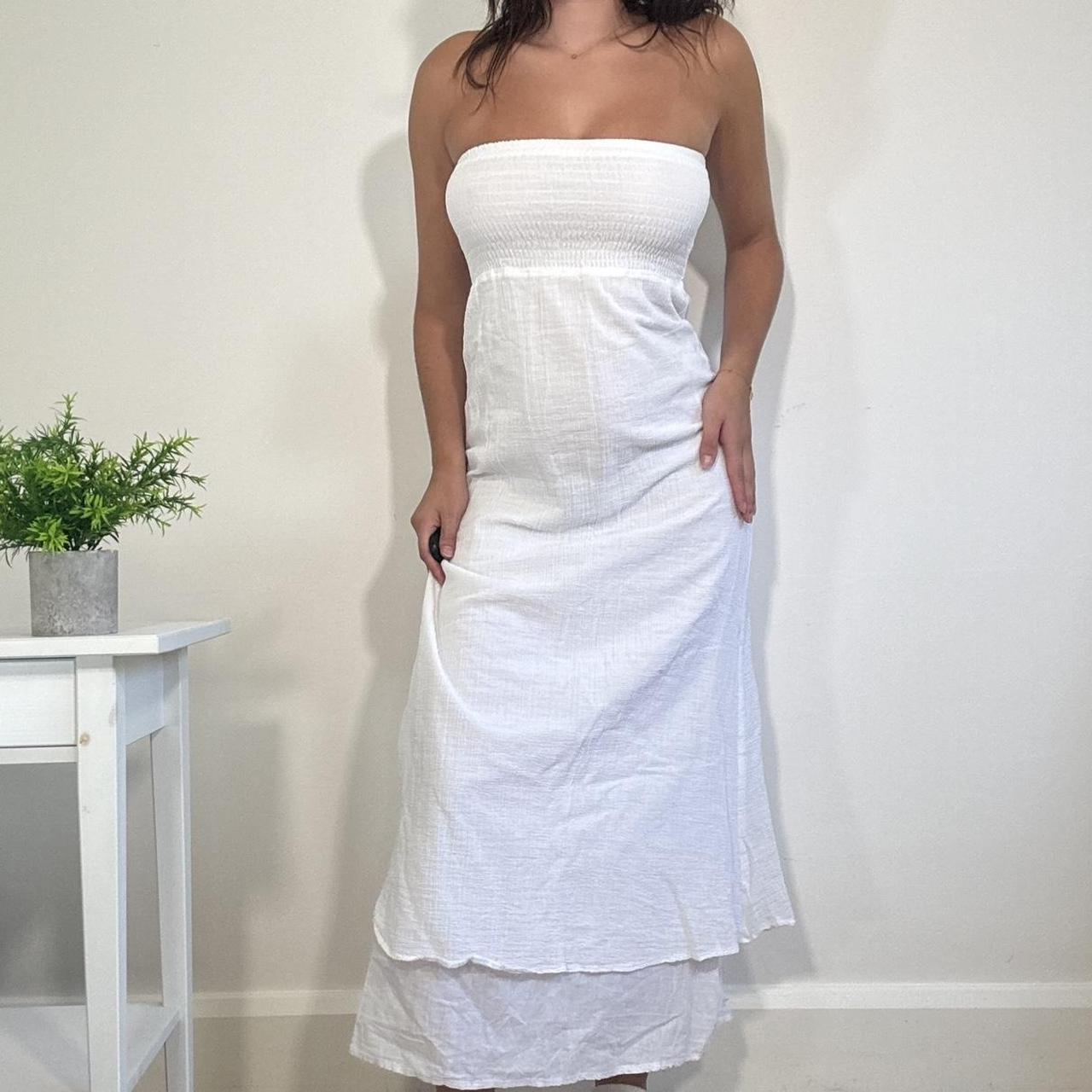 Vintage White Strapless Maxi Dress Jane Norman