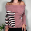 Vintage Stripe Off The Shoulder Jumper