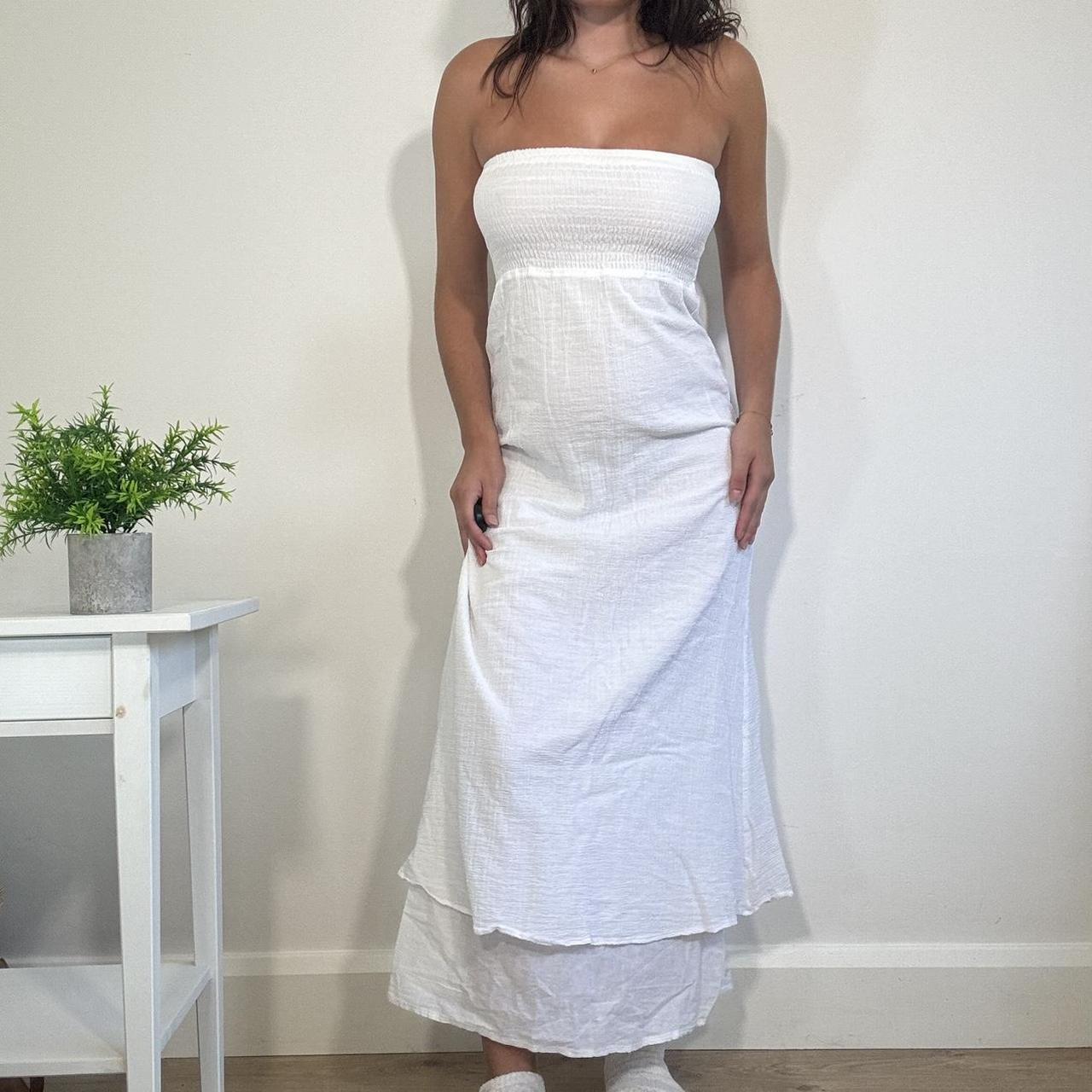 Vintage White Strapless Maxi Dress Jane Norman