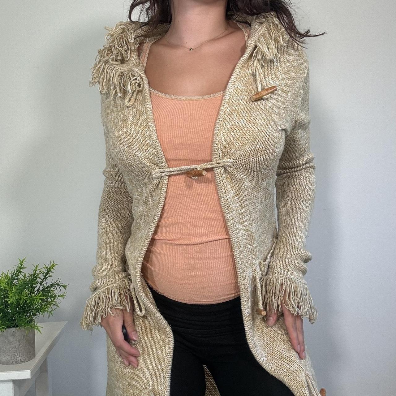 Vintage Tan Knit Long Cardigan Jane Norman