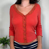 Vintage Red/ Orange Button Up Cardigan Kookai